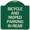 Signmission Bicycle and Moped Parking in Rear Heavy-Gauge Aluminum Architectural Sign, 18" x 18", G-1818-24326 A-DES-G-1818-24326 - alternate 1